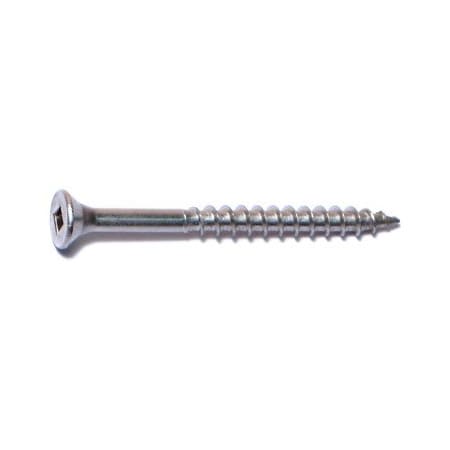 Buildright Deck Screw, #8 x 2 in, 18-8 Stainless Steel, Flat Head, Square Drive, 650 PK 08561